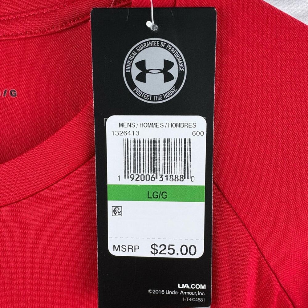 Under Armour Tech 2.0 Red Short-Sleeve Athletic Tee - Picture 5 of 7